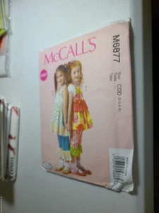McCall’s Sewing Pattern M6877 Girls 2-5 Easy Top Dress Pants with ruffle - Picture 1 of 1