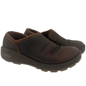 CHACO Brown Leather Slip-On Fur Lining Zaagh Baa Shoes Size 7 - Picture 1 of 9
