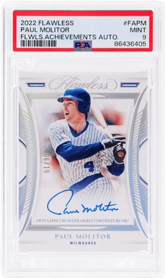 2022 Panini Flawless Paul Molitor Achievements Auto #12 /10 PSA 9 - Image 1 of 2