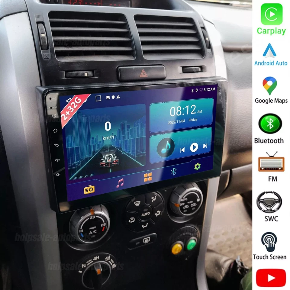 Radio navegación GPS para Suzuki Grand Vitara 2005 2006 2007-2015 Android 13 CarPlay Foto 1 de 4