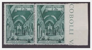 VATICANO  1949 -  BASILICHE   8 LIRE  NON DENTELLATO   A  DX   NUOVO  **  MNH - Picture 1 of 1