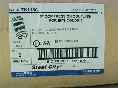Acoplamiento de compresión Thomas & Betts TK118A 3" EMT (5 piezas) Foto 1 de 4