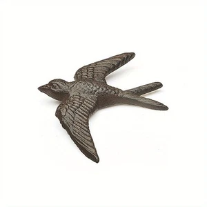 1PC Cast Iron Swallow Bird Shape Wall Decor Rustic Metal Sculpture Flying BIRD - Picture 1 of 5