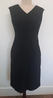 Mossimo Stretch Women's Dress Size 4 Sleeveless Short Black V-Neck Office Look - Image 1 of 4