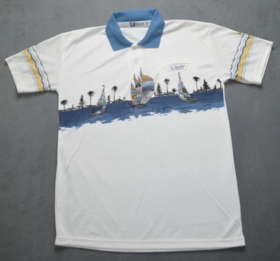 Vintage Paradise Collection Nautical Sailboat Polo Shirt Sz M St Martin Maarten - Image 1 of 4