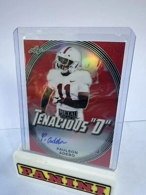 2020 leaf metal draft football Paulson Abedo Tenacious “d” Auto #3/5 - Image 1 of 2