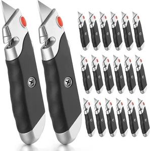 Retractable Utility Knife with 20 Heavy-Duty SK5 Blades - Ultimate Cutting Set - Picture 1 of 8