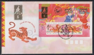 Christmas Island Scott 411b FDC - 1998 Year of the Tiger - Picture 1 of 1