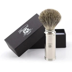 Elegante cepillo de viaje de pelo súper tejón afeitado húmedo con mango de acero inoxidable - Imagen 1 de 1
