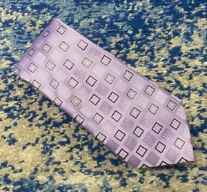 Corbata de seda geométrica hecha a mano gris lavanda Donald J. Trump - Imagen 1 de 4