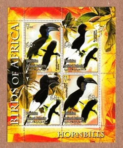 HORNBILLS - Birds of Africa MNH Minisheet of 4 [W03] - Bild 1 von 1