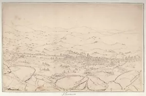 Vista De Florencia Diseño Dessin Ancien XIX Drawing Ochocientos - Imagen 1 de 1