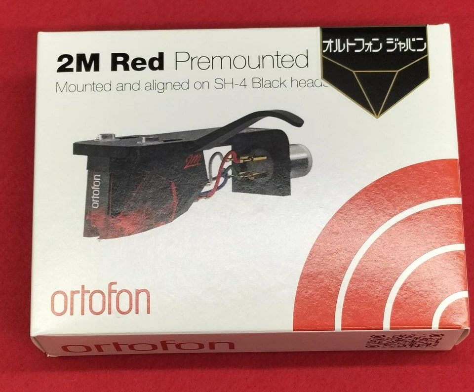Captador Ortofon 2M vermelho pré-instalado no SH-4 preto Headshell Japão 240806 - Imagem 1 de 1
