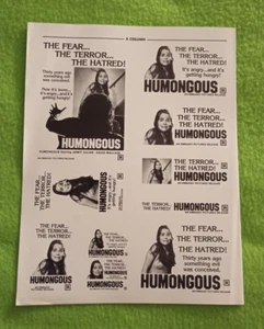 "Humongous" Original Movie Mini Ad Clip Art 1982 (uncut) - Picture 1 of 3