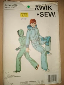 Kwik Sew 864 Schnittmuster Jungen Einteiler Schneeanzug & Kapuze Gr. 10 12 14 Vintage UC - Bild 1 von 3