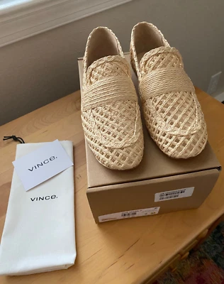 Mocasines de rafia Vince Davis naturales 9 millones $295 nuevos con etiquetas Foto 1 de 4