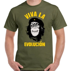 CHE GUEVARA T-SHIRT Monkey Chimp Chimpanzee Revolution Atheist Atheism Anarchism - Picture 1 of 24