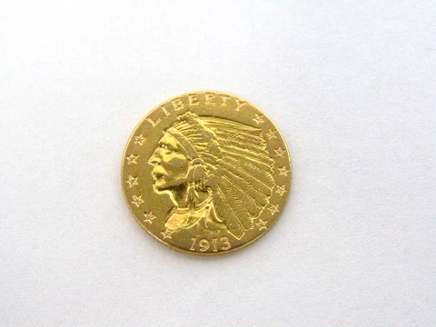 1913 $2 1/2 Indian Head Quarter Eagle Gold Philadelphia Coin Cover
