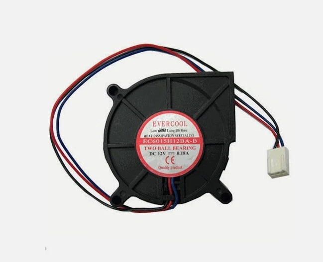 Evercool 60mm x 15mm 12V DC Dual Ball Bearing Blower Fan 3 pin EC6015H12BA-B - Image 1 of 1
