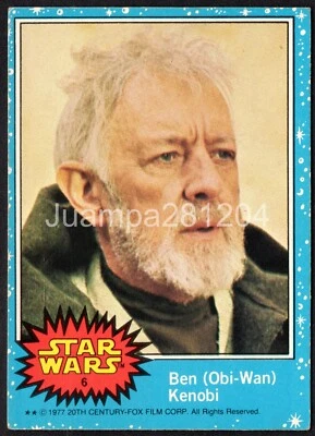 BEN OBI-WAN KENOBI #6 CROMO STAR WARS 1977 TOPPS CON DESGASTE - Imagen 1 de 2