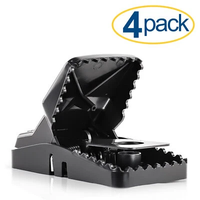 Large Powerful Rat Traps (4 Pack) - Kills Instantly with Powerful Steel Spring - Image 1 of 4