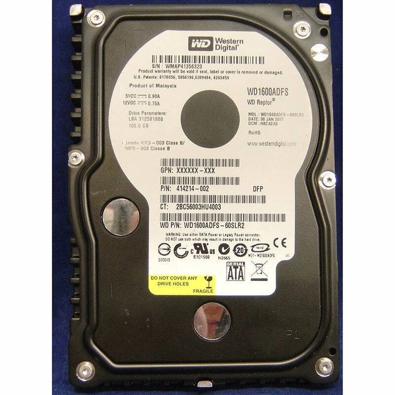 WD1600ADFS-60SLR2 - Western Digital 160GB 10K RPM SATA 3.5" HDD - Image 1 of 1