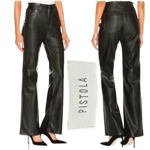 Neu mit Etikett Pistola Kunstleder Lennon hoher Bund Cropped Stiefel Hose schieferschwarz Größe 26 - Bild 1 von 15