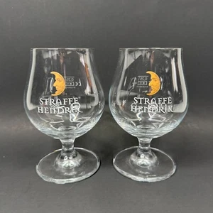 2 Straffe Hendrik Snifter Belgium Beer Glasses Moon Logo 12 oz Ritzenhoff - Picture 1 of 5