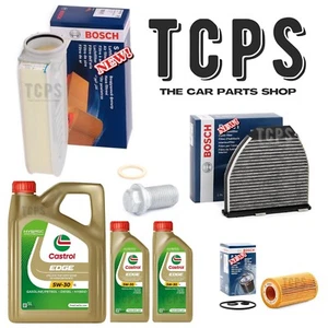 FITS MERCEDES E-CLASS CONVERTIBLE BOSCH SERVICE KIT POLLEN AIR OIL & CASTROL 7L - Picture 1 of 1