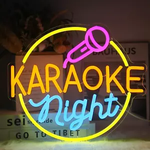 Karaoke Night Neon Sign Music Room Decor Karaoke Bar LED Sign for Wall Decor ... - Picture 1 of 7