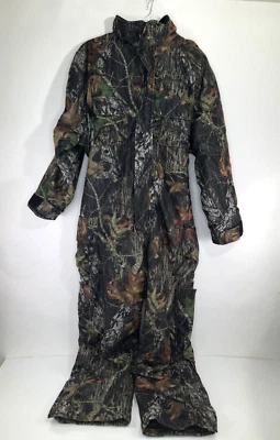 MOSSY OAK - Hooded Insulated Mens M BREAK UP Camouflage Coveralls - EXCELLENT - Image 1 of 4