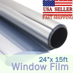 24"x15ft 20% Window Film Privacy Reflective One Way Mirror Tint Home Office UV - Picture 1 of 8