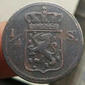 NIEDERLANDE INDIEN 1826 S 1/4 STUIVER #02 KM#Tn6 Birmingham postfrisch - Bild 1 von 2