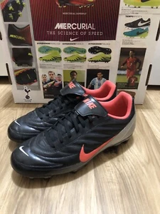 Nike Tiempo Park FG Soccer Cleats Womens Size 9.5 Black Red 316622-061 2008 RARE - Picture 1 of 15