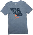 Royal Apparel T-Shirt ""Fur Is Dead PeTA"" grau kurzärmelig Damengröße: (S) Small