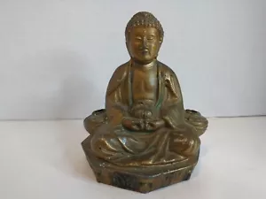 Bronze vergoldete Sitz Buddha Räucherstatue - Bild 1 von 8