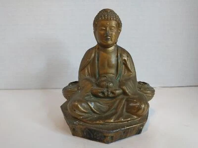 Bronze Gilt Seat Buddha Incense Statue - Image 1 of 4