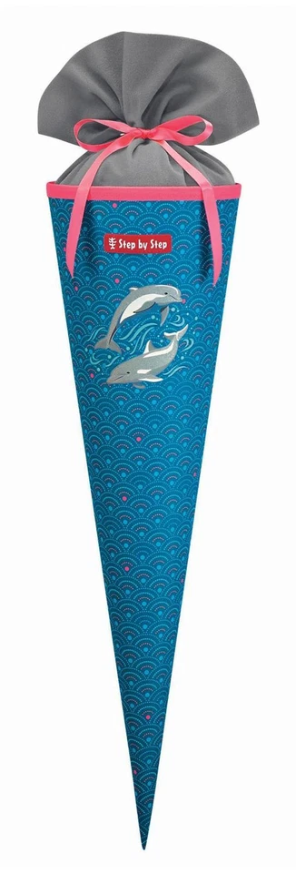 Step by Step School Cone Schultüte Dolphin Pippa hellblau neonpink Neu - Bild 1 von 1