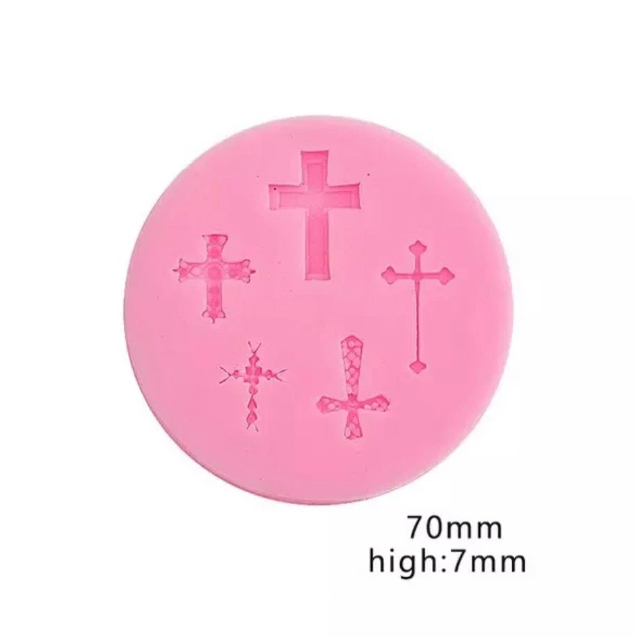 Silicone Assorted Vintage Religious Cross Chocolate Fondant Mould Clay Resin - Image 1 of 1