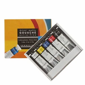 sennelier gouache paint set 5 x 21ml extra fine artists quality colour - Picture 1 of 2