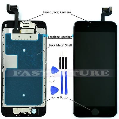 Полная сборка с дигитайзером сенсорного ЖК-экрана Botton для iPhone 6/6s/6 Plus черный - Изображение 1 из 4