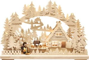 Schwibbogen Original Erzgebirge Doppelschwibbogen 43x30 cm Langlauf - Bild 1 von 1