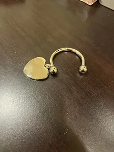 Heart Screwball Keyring Keychain “U” Shape Silver Color NEW - Picture 1 of 3