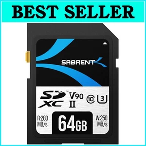 High-Speed 64GB Rocket V90 SD Memory Card - Water Resistant with Write-Protect - Picture 1 of 9