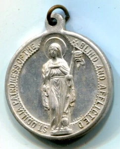 Onamia MN Saint Odilia Aluminum Medal 28mm Looped See Scans - Picture 1 of 3