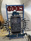 New Bud Light Open Large Blue/White/Red Can LED Neon Beer Sign 31" x 23" for sale