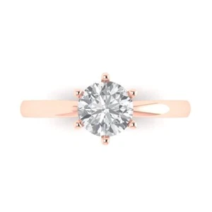 1 cttw Solitaire Moissanite Vintage Engagement Ring - 14K Solid Gold (Rose Gold) - Picture 1 of 11