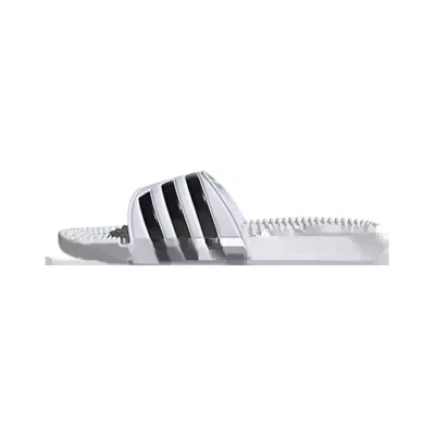 adidas Unisex Adissage Slides Sandal, White/Black/White, 15 US Men - Image 1 of 4