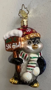 Christopher Radko 2001 "Sno-Mo Promo" Blown Glass Penguin Ornament - Picture 1 of 3