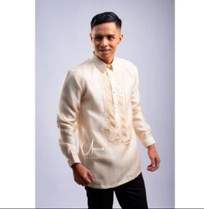 Barong tagalog per uomo (2XL) collare sportivo - Foto 1 di 5